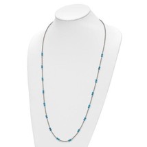 Chisel Stainless Steel Reconstructed Turquoise Beaded 33.5+1.75 in Necklace - $836.50 MXN