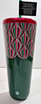Starbucks Christmas Holiday Green &amp; Pink Metallic Tumbler 2024 Straw 24 ... - $39.99