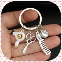 Hairdresser/Stylist Beauty WHITE With Jewel Keychain Absolutely a Perfec... - $8.00