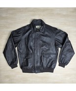 LL Bean Goatskin Leather Bomber Jacket Men&#39;s Brown Aviator Full Zip OMF4... - €137,46 EUR