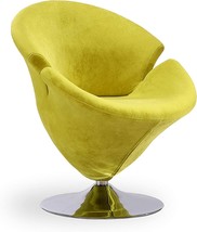 Manhattan Comfort Mid Century Moderb Velvet Upholstered Tulip Design, Green - £317.88 GBP