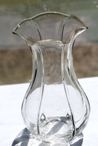 Clear Glass Morning Glory Shaped Vase 5&quot; Tall - £5.19 GBP