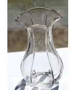Clear Glass Morning Glory Shaped Vase 5&quot; Tall - £5.18 GBP