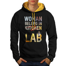 Wellcoda Lab Woman Scientist Mens Contrast Hoodie, Funny Casual Jumper - £30.95 GBP
