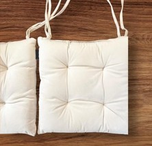 Set 2 Tahari Home Beige Velvet Seat Cushions Decor Accent 17x17" Luxe Dining Pad image 3