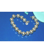 Tiffany &amp; Co 7.5&quot; HardWear 10mm Bead Ball Sterling Silver Bracelet &amp; Pouch - £244.02 GBP