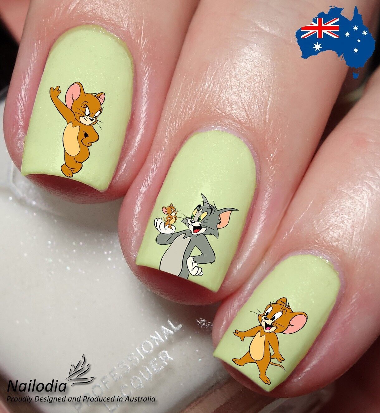 Tom & Jerry Inspired Nail Art Decal Sticker Water Transfer Slider