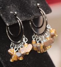 Abstract Beaded Dangle Earrings Pierced Jewelry Vintage - $9.89