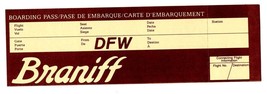 1981 Braniff DFW Boarding Pass Pase De Embarque Carte D&#39;Embarquement Unused - £15.56 GBP