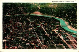 Airplane Aerial View of Dayton Ohio OH UNP Unused WB Postcard E12 - $3.51