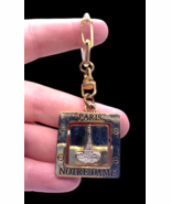 Paris Key Chain Gold Metal Notre Dame Eiffel Tower Souvenir Keychain Rin... - $17.90 CAD