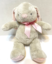 Baby Ganz Soft Beanie Plush Brighton Rabbit Easter Gray White Pink 11 Inches Tag - £9.33 GBP