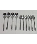 10 WF Heavy Stainless Steel Flatware Spoons Forks Mid-Century Look - $18.81