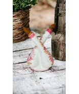 HB Quimper France Pottery Attached Oil and Vinegar Cruet Bottle Pink Flo... - $51.30