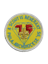 1985 BSA Boy Diamond Jubilee A Scout Is Reverant Phila Archdiocese Patch 3&quot; - £5.48 GBP