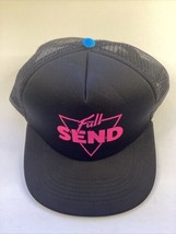 Full Send Neon Pink Black Teal Snap Back Trucker Hat Crush Groovin Party... - £11.81 GBP