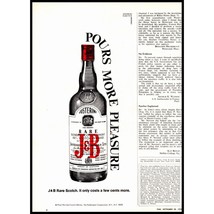 1970 J&amp;B Scotch Vintage Print Ad Pours More Pleasure Wall Art Photo Graphic - $10.97