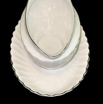 Syracuse China Wedding Ring Silhouette Gravy Boat w/ Underplate USA image 5