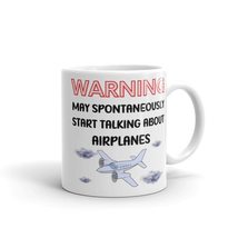 Warning May Spontaneously Start Talking About Airplanes Mug, Pilot Gift, Aviatio - £14.14 GBP
