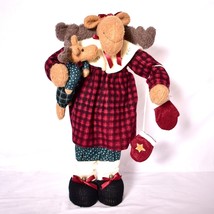 Christmas Moose With Baby Table Decoration Plush - $442.64 MXN