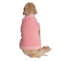 Vibrant Life Pink Fall Blush Tassel Diamond Pet Dog Sweater Pullover Medium M - £9.54 GBP