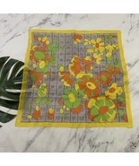 Vintage 70s Floral Scarf Yellow Orange Mod Daisy Floral Sheer Lightweigh... - €14,37 EUR