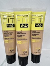 (3) Maybelline 120 Light Fit Me Tinted Moisturizer Natural Look Color Fo... - $8.99