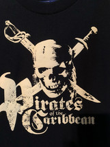 Vintage Disney&#39;s Pirates Of The Caribb EAN Size Youth S Black Long Sleeve Tee - £3.98 GBP