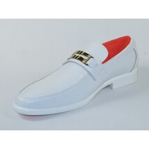 Men's TAYNO Shoes The Caprio C TAYNO Crocodile Print Bit Loafer White image 3
