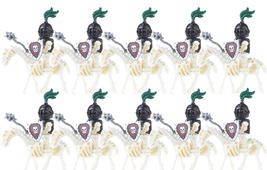Medieval Mounted Armoured Skeleton Soliders Army Set F 10 Minifigures Lot - £13.08 GBP