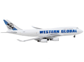 Boeing 747-400F Commercial Aircraft Western Global White w Blue Tail Stripes 1/4 - £59.40 GBP