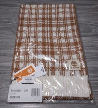 Timberland Scarf Buffalo Plaid Beige Off-White FabFitFun Fall 2023 NEW 10&quot; x 68&quot; - £12.91 GBP