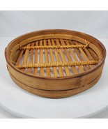 Vintage Bamboo Weave Trivet 10 Inch Round Kitchen &amp; Bar - $27.12