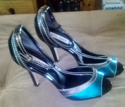 Steve Madden 10M Teal And Black 4 In Heels New - £26.74 GBP