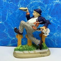 Norman Rockwell figurine Danbury Mint 12 porcelain sculpture Caught in A... - £31.69 GBP