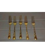 WM Rogers and Sons Dinner Forks Enchanted Rose Gold Plated Flatware Set ... - $37.83 CAD