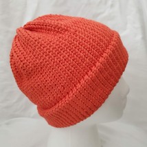 100% Natural Fiber (Bamboo) Red-Orange Beanie - Handmade  - £14.21 GBP