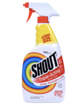 Shout Liquid Laundry Stain Remover, Triple Acting, 30 Fl. Oz. Spray Bottle - £7.79 GBP