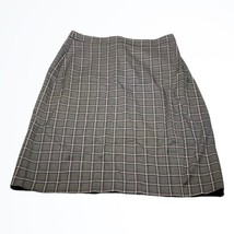 Christopher &amp; Banks Brown and Plum Checkered Print Midi Skirt Size L NWT - £22.41 GBP