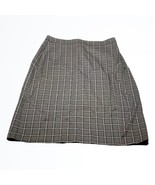 Christopher &amp; Banks Brown and Plum Checkered Print Midi Skirt Size L NWT - £22.51 GBP
