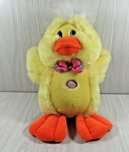 Dandee plush yellow duck pink Jellybean egg bow laughs vibrates lights press  - £24.51 GBP