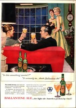 1954 Ballantine Ale Men Drink Glasses Refreshing Brewing Vintage Print A... - $25.05
