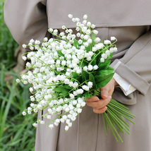 12 pcs Lovely small White Lily of the Valley Bouquet real touch faux flo... - €8,67 EUR