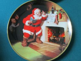 SANTA COLLECTOR PLATES CHRISTMAS PAUSE THAT REFRESHES/A VISIT FROM SANTA... - £26.37 GBP