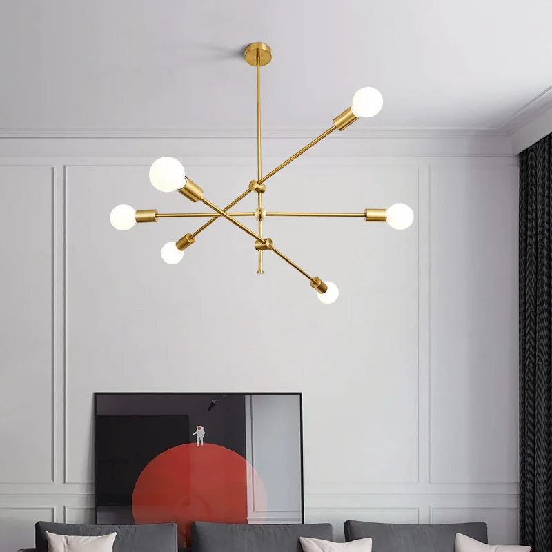 Modern Led Chandelier Home Decoration Luminaires Long Pole Design Hangin... - £24.47 GBP+