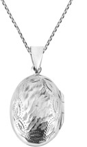 AeraVida Handcrafted Textured Oval Locket .925 Sterling Silver Pendant Necklace - £79.79 GBP