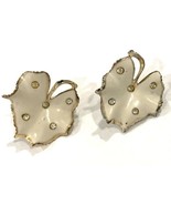 Vintage Coro Gold-Tone and Enamel Leaf Earrings, Clip-On - $12.97 CAD