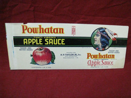 Vintage Powhatan Apple Sauce Advertising Paper label - £11.67 GBP