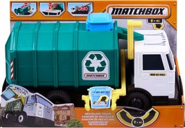 Matchbox Cars, Large-Scale, 15-in Toy Recycling Truck with Garbage Bin, Lights a - £59.20 GBP