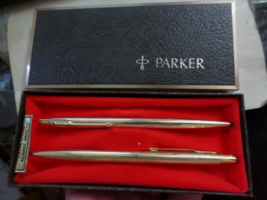 Parker Arrow 12k Gold Filled Ball Point Pen &amp; Pencil Set Usa Made - £29.06 GBP
